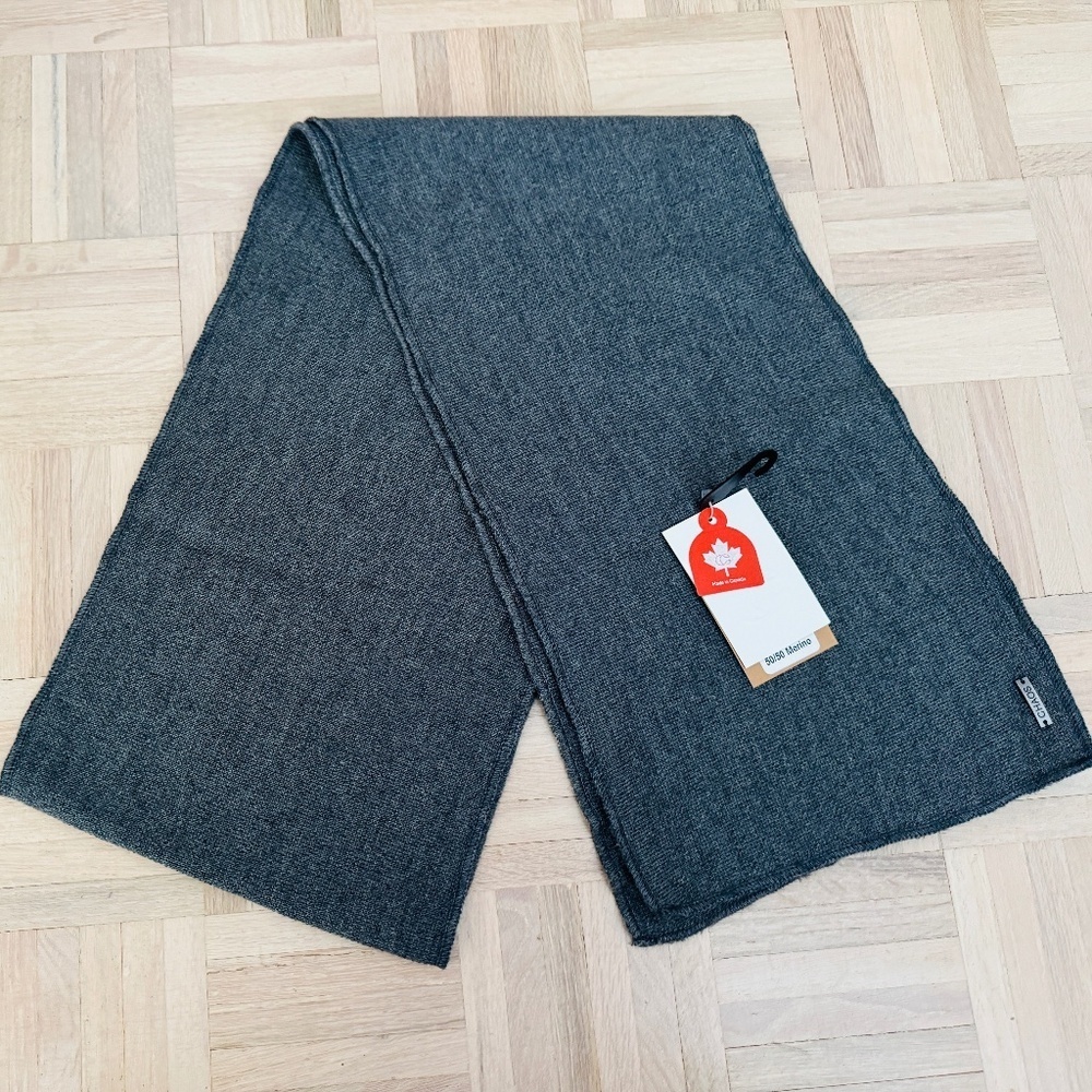 Chaos - Merino Wool Scarf, Gray, Brand New with Tags, Made in Canada
